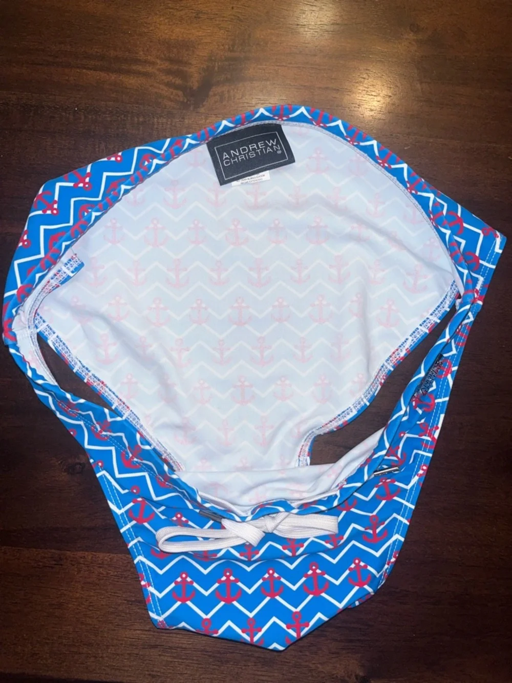 🌴 Andrew Christian Anchor-Print Swim Briefs with Drawstring